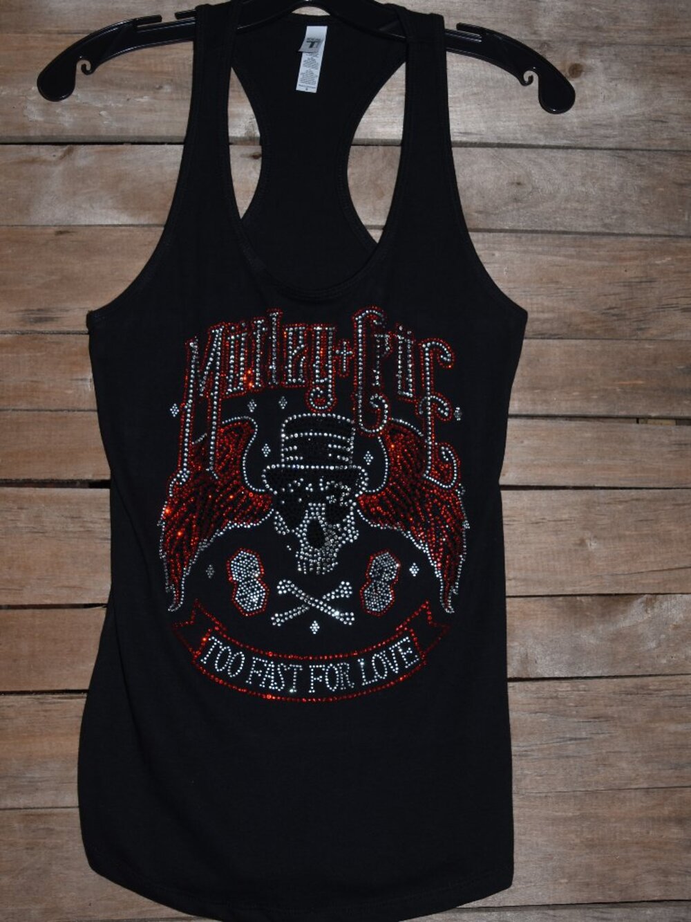 Motley Crue Rhinestone bling racer back tank top XS, S, M, L, XL, 2XL Too Fast